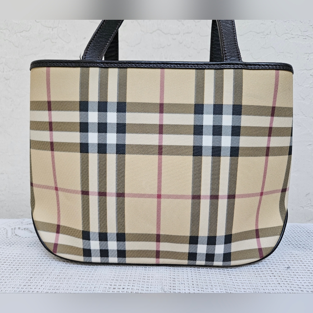 Burberry Nova Check Small Vintage Handbag Satchel Authentic - Picture 6 of 16